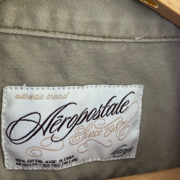 Aeropostale Tan Military Jacket Sz L - Picture 3 of 5